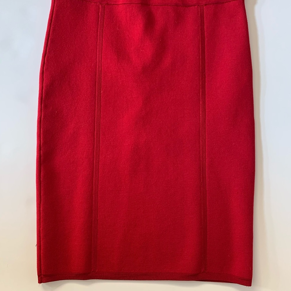 Cache solid red bodycon skirt
